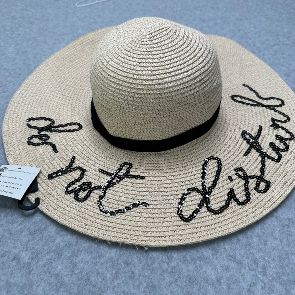 Nicole Marciano Women's‎ Straw Hat Beach Pool Summer Do Not Disturb New